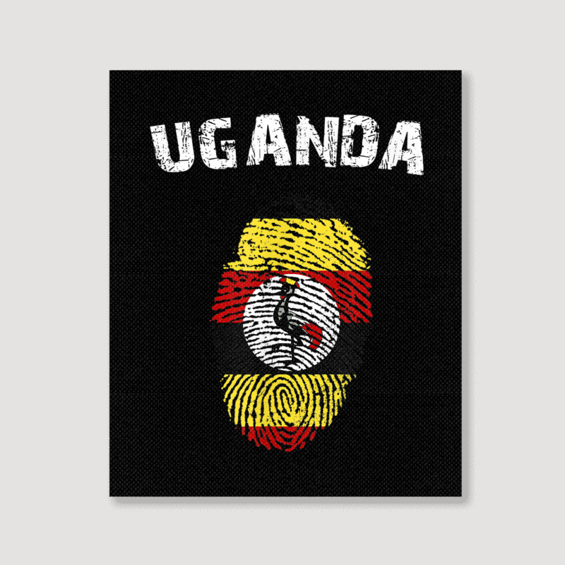 Uganda Fingerprint Flag Country Pride Heritage Shirt Portrait Canvas Print by cm-arts | Artistshot