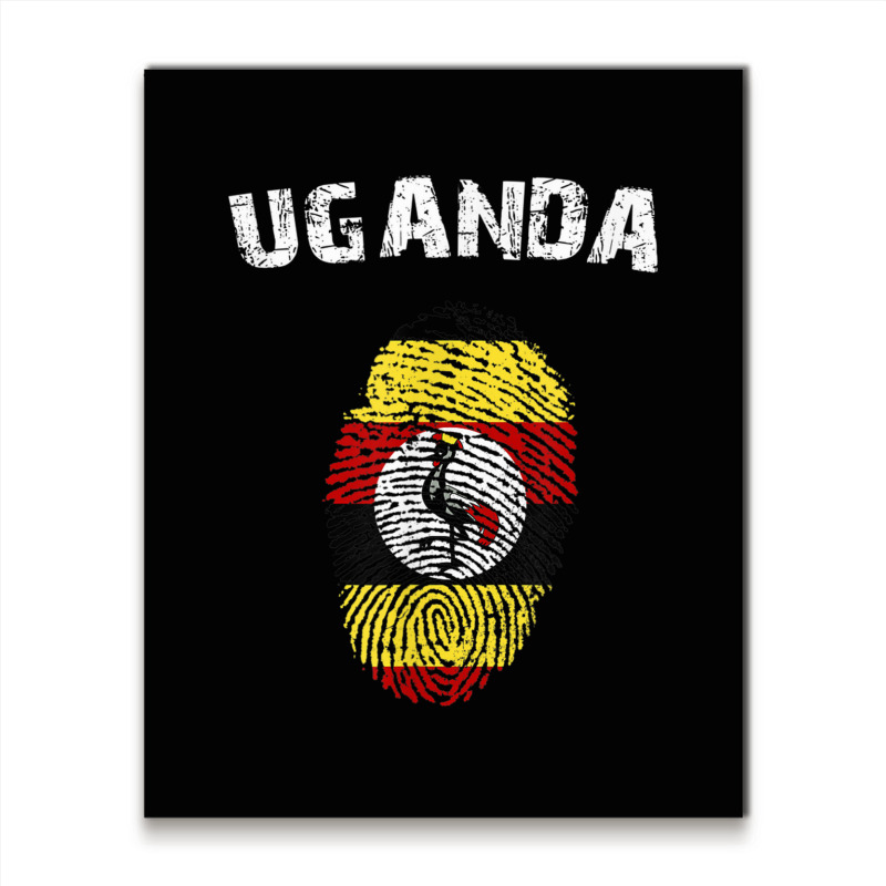 Uganda Fingerprint Flag Country Pride Heritage Shirt Metal Print Vertical by cm-arts | Artistshot