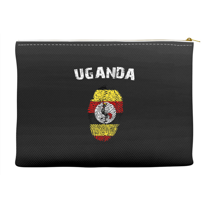 Uganda Fingerprint Flag Country Pride Heritage Shirt Accessory Pouches by cm-arts | Artistshot