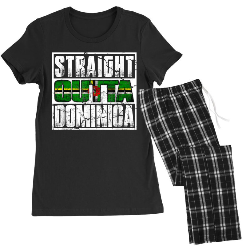 Straight Outta Commonwealth Of Dominica Flag Women's Pajamas Set by ElliottHamacher | Artistshot