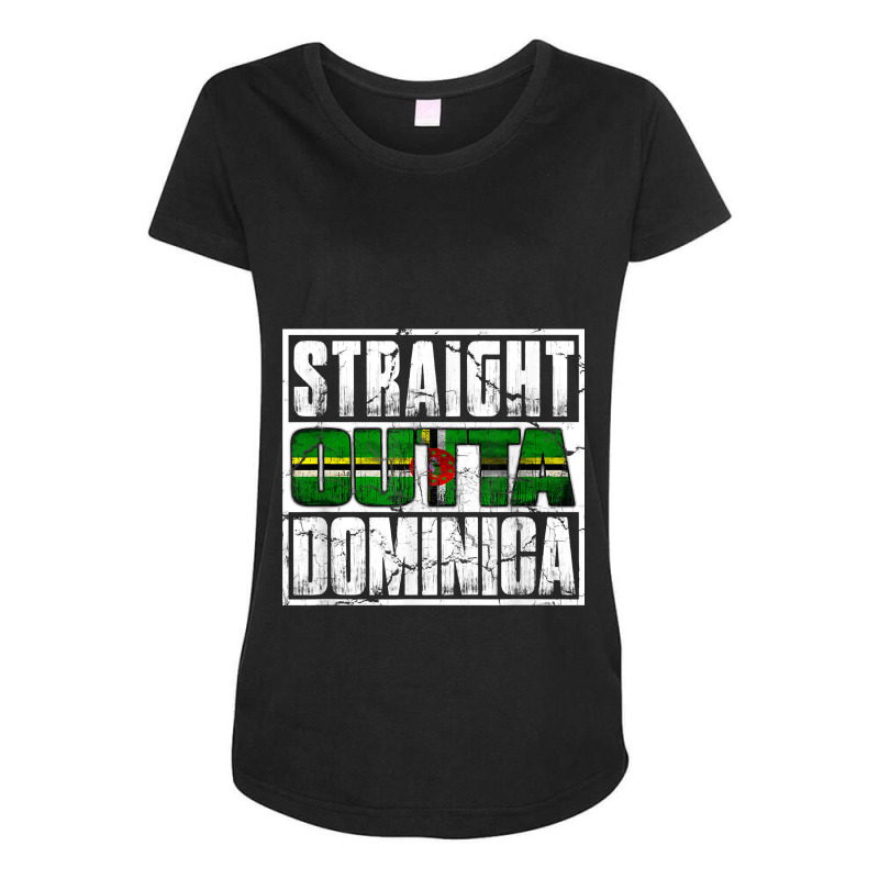 Straight Outta Commonwealth Of Dominica Flag Maternity Scoop Neck T-shirt by ElliottHamacher | Artistshot