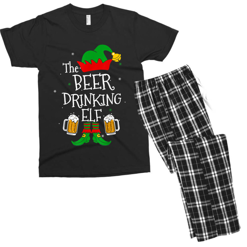 The Beer Drinking Elf Matching Family Drinker Merry Xmas Day Men's T-shirt Pajama Set | Artistshot