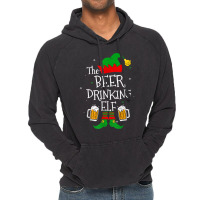 The Beer Drinking Elf Matching Family Drinker Merry Xmas Day Vintage Hoodie | Artistshot