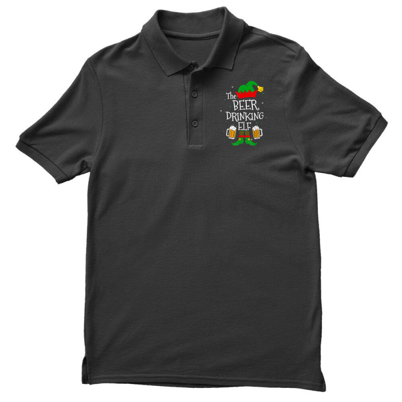 The Beer Drinking Elf Matching Family Drinker Merry Xmas Day Men's Polo Shirt | Artistshot