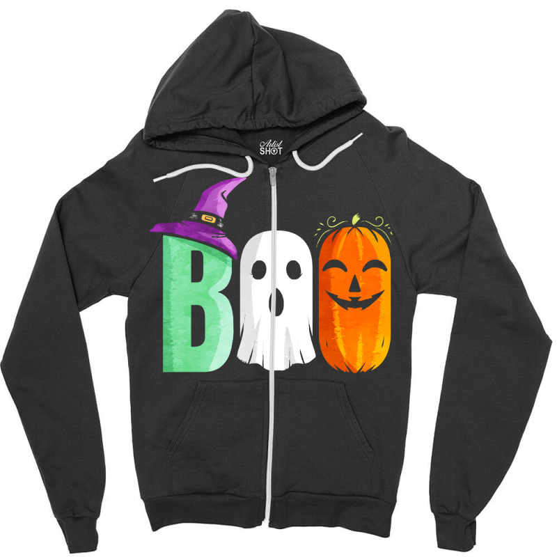 The Three Boo Witch Ghost Pumpkin Costume Halloween T Shirt Zipper Hoodie | Artistshot