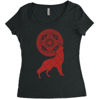 Svetoch Double Kolovrat Slavic God Symbol With Wolf Premium T Shirt Women's Triblend Scoop T-shirt | Artistshot