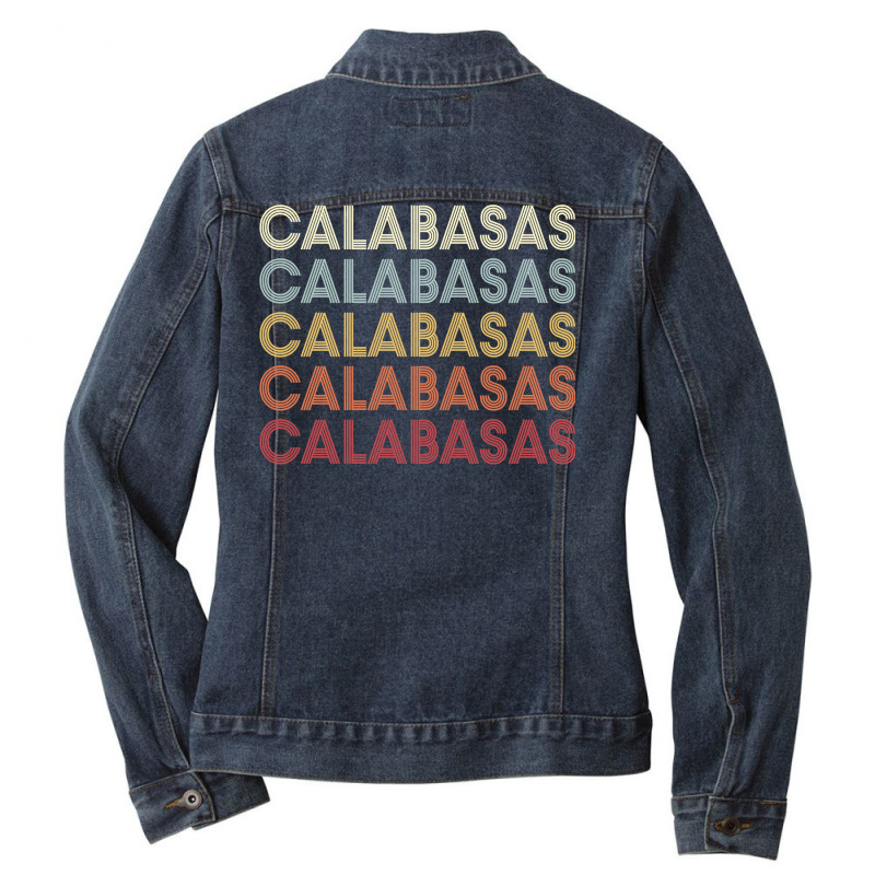 Calabasas California Calabasas Ca Retro Vintage Text Long Sleeve T Shi Ladies Denim Jacket by cm-arts | Artistshot