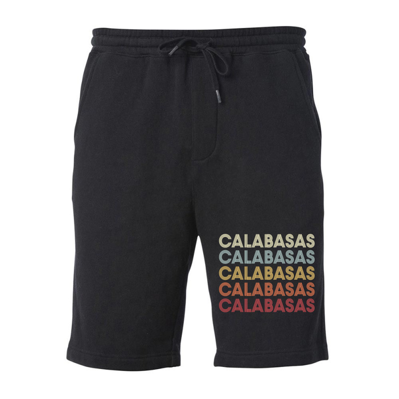 Calabasas California Calabasas Ca Retro Vintage Text Long Sleeve T Shi Fleece Short by cm-arts | Artistshot