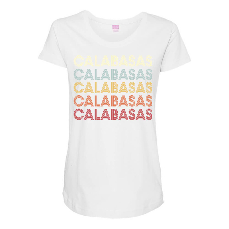 Calabasas California Calabasas Ca Retro Vintage Text Long Sleeve T Shi Maternity Scoop Neck T-shirt by cm-arts | Artistshot