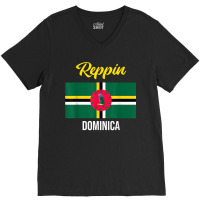 Dominica Flag Reppin West Indies Vacation V-neck Tee | Artistshot