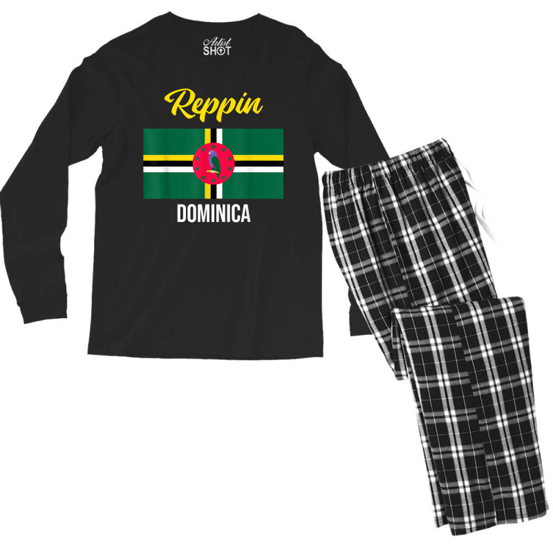 Dominica Flag Reppin West Indies Vacation Men's Long Sleeve Pajama Set by JustinStringer | Artistshot