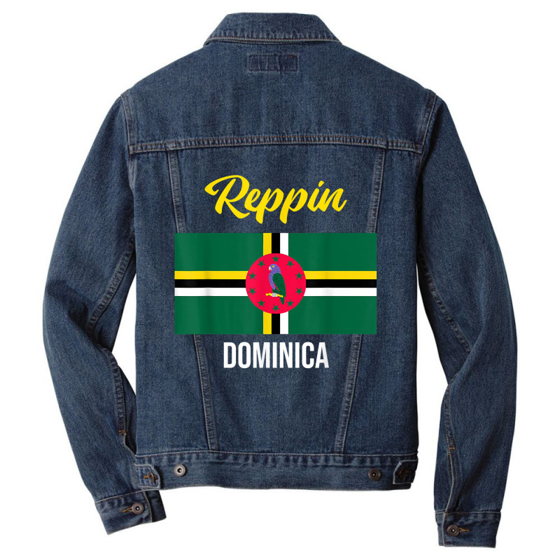 Dominica Flag Reppin West Indies Vacation Men Denim Jacket by JustinStringer | Artistshot