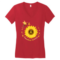 Hummingbird Sunflower Yellow Ribbon Endometriosis Awareness T Shirt Women's V-neck T-shirt | Artistshot