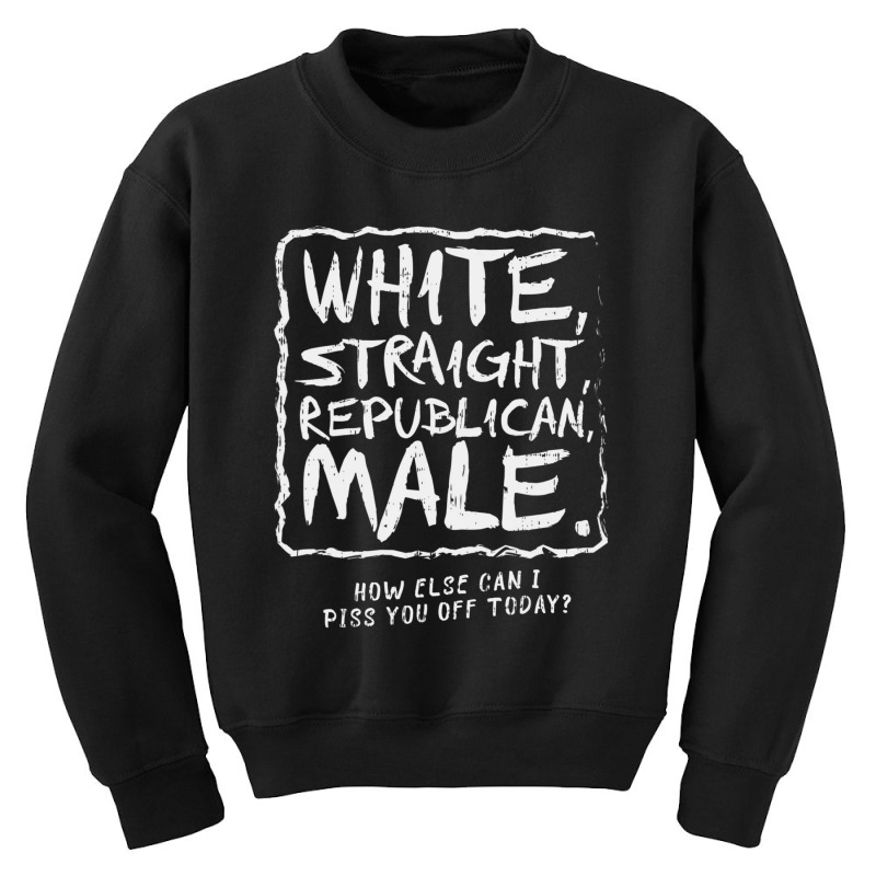 Sarcastic White Straight Republican Male Youth Sweatshirt | Artistshot