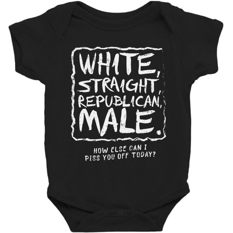 Sarcastic White Straight Republican Male Baby Bodysuit | Artistshot