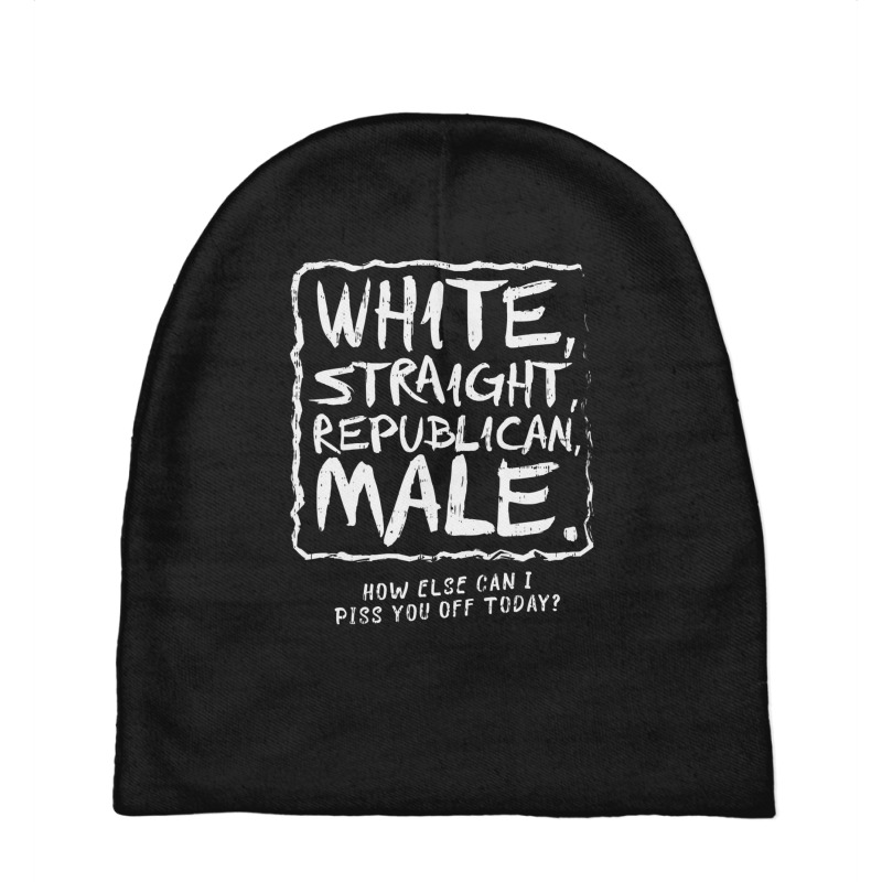 Sarcastic White Straight Republican Male Baby Beanies | Artistshot