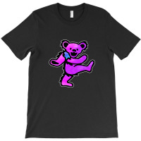 Pink Grateful Dancing Hippie Classic Rock Dead Bear T-shirt | Artistshot