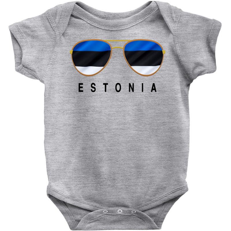 Estonia Sunglasses, Estonia Flag, Estonian Sweatshirt Baby Bodysuit | Artistshot