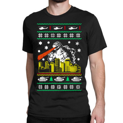 Godzilla Ugly Christmas Classic T-shirt Designed By Ande Ande Lumut