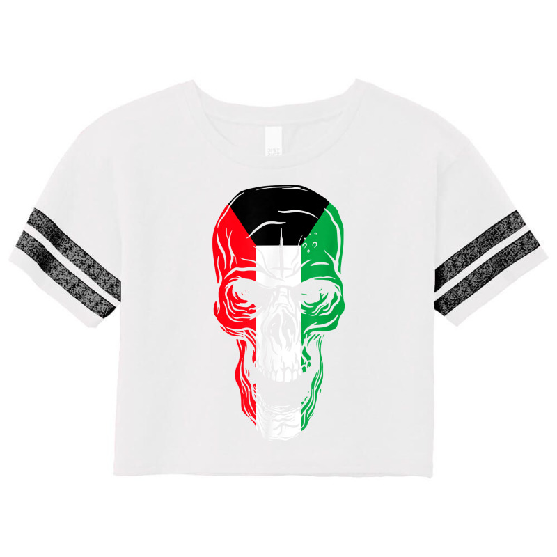 Kuwait Flag Colours Skull T Shirt Scorecard Crop Tee by cm-arts | Artistshot