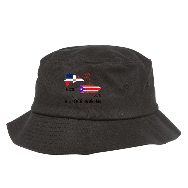 Half Puerto Rican Half Dominican Flag Map Combined Pr Rd T Shirt Bucket Hat by cm-arts | Artistshot