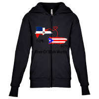 Half Puerto Rican Half Dominican Flag Map Combined Pr Rd T Shirt Youth Zipper Hoodie | Artistshot