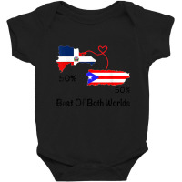 Half Puerto Rican Half Dominican Flag Map Combined Pr Rd T Shirt Baby Bodysuit | Artistshot