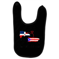 Half Puerto Rican Half Dominican Flag Map Combined Pr Rd T Shirt Baby Bibs | Artistshot