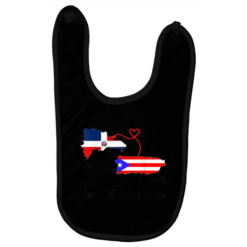 Half Puerto Rican Half Dominican Flag Map Combined Pr Rd T Shirt Baby Bibs by cm-arts | Artistshot