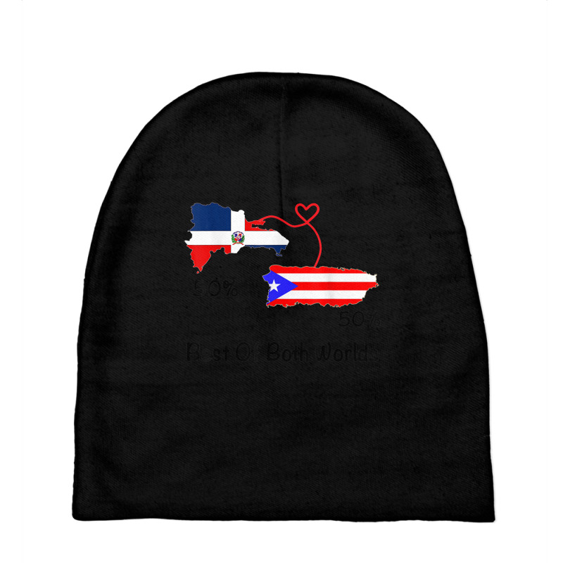 Half Puerto Rican Half Dominican Flag Map Combined Pr Rd T Shirt Baby Beanies by cm-arts | Artistshot