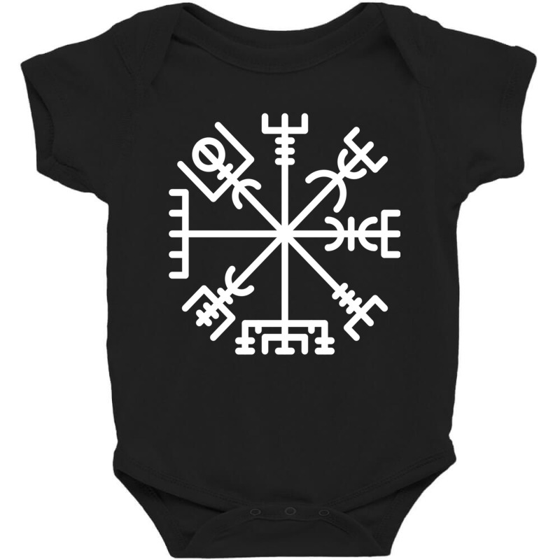 Vegvisir Long Sleeve T Shirt Norse Viking Galdrabok Tee Baby Bodysuit by cm-arts | Artistshot