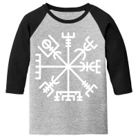 Vegvisir Long Sleeve T Shirt Norse Viking Galdrabok Tee Youth 3/4 Sleeve | Artistshot