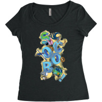 Womens Scoob! Title Stacked V-neck Women's Triblend Scoop T-shirt | Artistshot