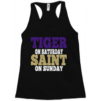 Tiger On Saturday Saint On Sunday, The Day Of Tiger, Tiger Time, Tiger Racerback Tank | Artistshot