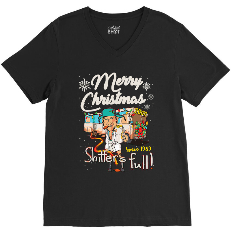 Shitters Full Funny Camper Rv Camping V-Neck Tee by trokeryth | Artistshot