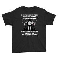 If You Re Going To Fight Fight Like You Re The Third Monkey Youth Tee | Artistshot