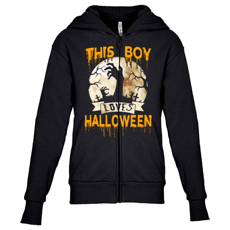 Halloween Costume This Boy Loves Halloween Youth Zipper Hoodie | Artistshot