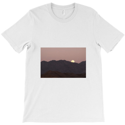 Full Moon Over Mountain Ranges T-shirt Designed By Centaureablues