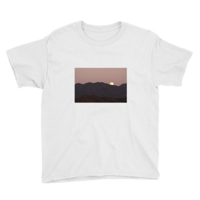 Full Moon Over Mountain Ranges Youth Tee Designed By Centaureablues