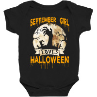 Halloween Costume This September Girl Loves Halloween Baby Bodysuit | Artistshot