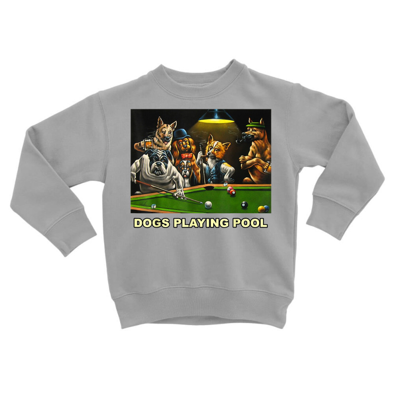 Dogs Playing Pool Art Work Puppies Snooker Pocket Billiards T Shirt Toddler Sweatshirt by cm-arts | Artistshot