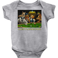 Dogs Playing Pool Art Work Puppies Snooker Pocket Billiards T Shirt Baby Bodysuit | Artistshot