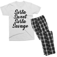 Sorta Sweet Sorta Savage Men's T-shirt Pajama Set | Artistshot