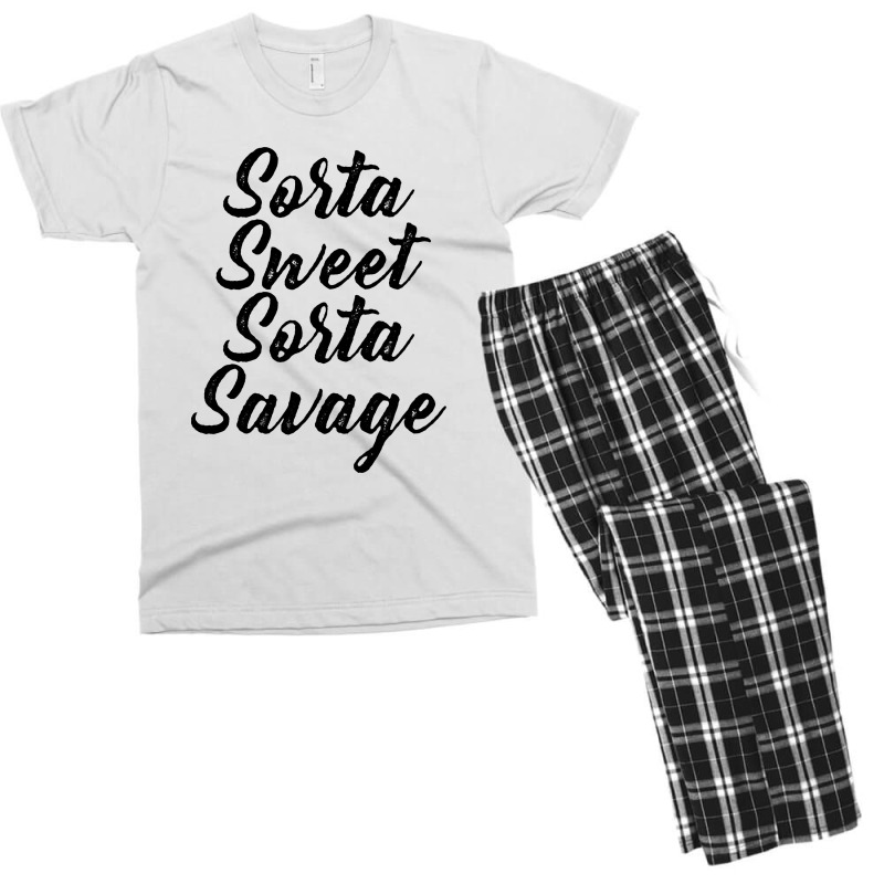 Sorta Sweet Sorta Savage Men's T-shirt Pajama Set | Artistshot