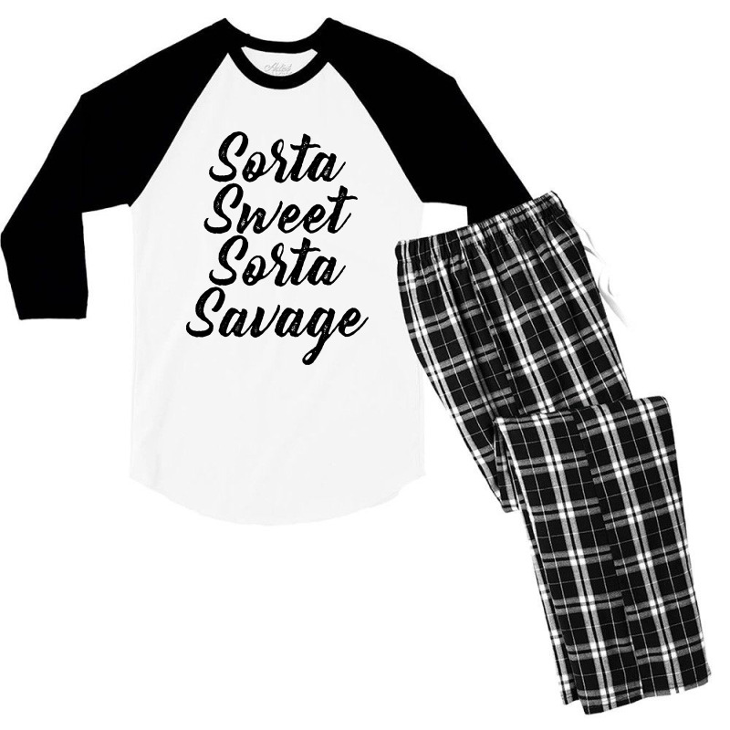 Sorta Sweet Sorta Savage Men's 3/4 Sleeve Pajama Set | Artistshot