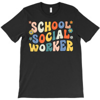 Groovy School Social Worker Coping Skills Back To School T Shirt T-shirt | Artistshot