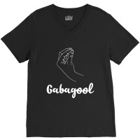 Gabagool Italian American Meat With Hand Sign Funny Design V-neck Tee | Artistshot