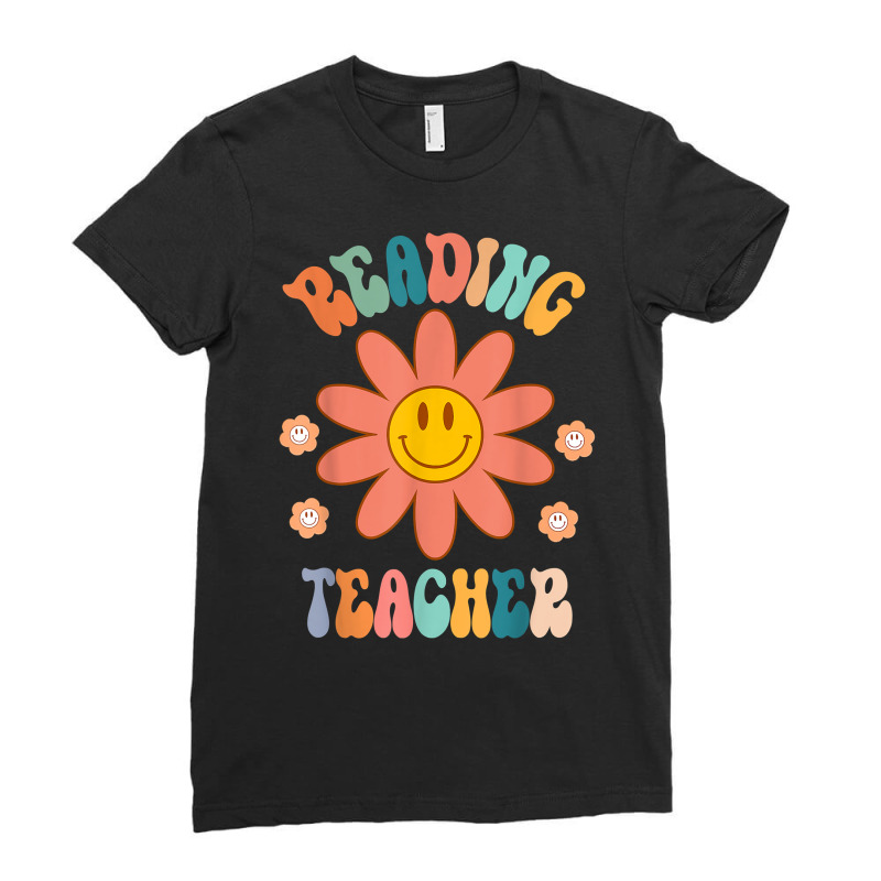 Funny Reading Teacher Rainbow Back To School Appreciation T Shirt Ladies Fitted T-Shirt by cm-arts | Artistshot