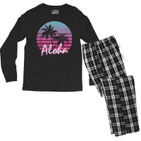 Aloha Hawaii Hawaiian Island Palm Beach Surf Vintage T Shirt Men's Long Sleeve Pajama Set | Artistshot