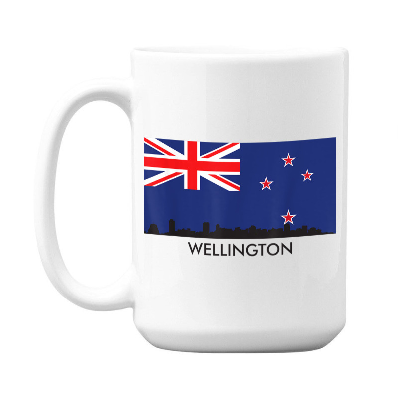 Wellington Skyline New Zealand Flag T Shirt 15 Oz Coffee Mug | Artistshot